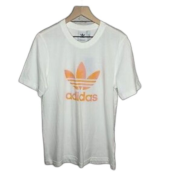 Tops - Adidas Mens White Camo Logo Infill 100% Cotton Graphic Tee Shirt